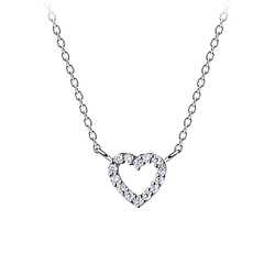 Wholesale Sterling Silver Heart Necklace - JD21624