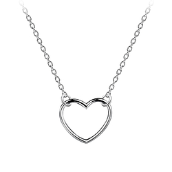 Wholesale Sterling Silver Heart Necklace - JD21627