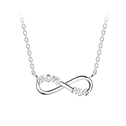 Wholesale Sterling Silver Mom and Me Infinity Necklace - JD21673