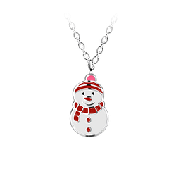 Wholesale Sterling Silver Snowman Necklace - JD14697