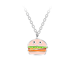 Wholesale Sterling Silver Burger Necklace - JD20190