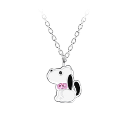 Wholesale Sterling Silver Dog Necklace - JD21605