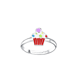 Wholesale Sterling Silver Cupcake Adjustable Ring - JD20198