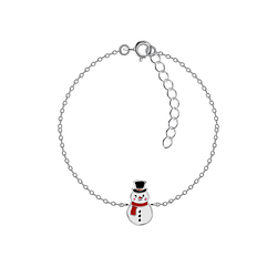 Wholesale Sterling Silver Snowman Bracelet - JD20758