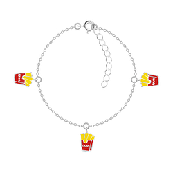 Wholesale Sterling Silver French Fries Bracelet - JD20194