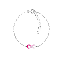 Wholesale Sterling Silver Rainbow Infinity Bracelet - JD20867