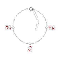 Wholesale Sterling Silver Christmas Bear Bracelet - JD20218