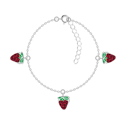 Wholesale Sterling Silver Strawberry Bracelet - JD20239