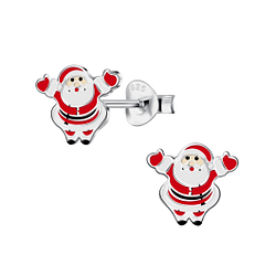 Wholesale Sterling Silver Santa Claus Ear Studs - JD15717