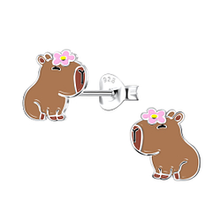 Wholesale Sterling Silver Capybara Ear Studs - JD21681