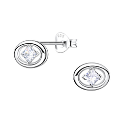 Wholesale Sterling Silver Geometric Ear Studs - JD21760