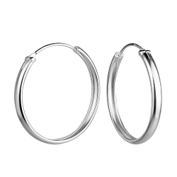 Wholesale 24mm Sterling Silver Ear Hoops - JD21695