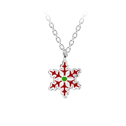 Wholesale Sterling Silver Snowflake Necklace - JD20235