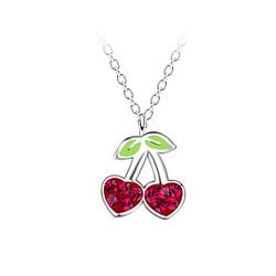 Wholesale Sterling Silver Cherry Necklace - JD20244