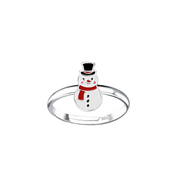 Wholesale Sterling Silver Snowman Adjustable Ring - JD15154