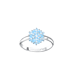 Wholesale Sterling Silver Snowflake Adjustable Ring - JD15141