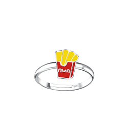 Wholesale Sterling Silver French Fries Adjustable Ring - JD15123