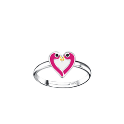 Wholesale Sterling Silver Flamingo Adjustable Ring - JD20786