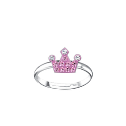 Wholesale Sterling Silver Crown Adjustable Ring - JD20789