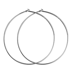 Wholesale 38mm Sterling Silver Wire Ear Hoops – Pack of 5 Pairs - JD21554