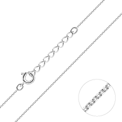 Wholesale 45cm Sterling Silver Diamond Cut Cable Chain with Extension - JD21440