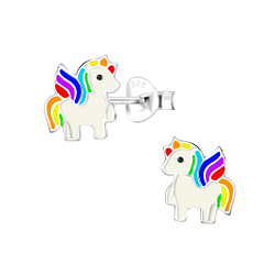 Wholesale Sterling Silver Unicorn Ear Studs - JD10324