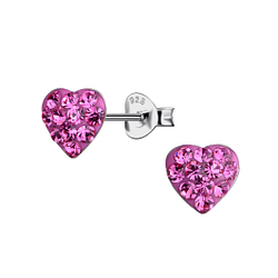 Wholesale Sterling Silver Heart Ear Studs - JD18373