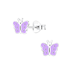 Wholesale Sterling Silver Butterfly Ear Studs - JD21156