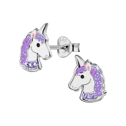 Wholesale Sterling Silver Unicorn Ear Studs - JD17801