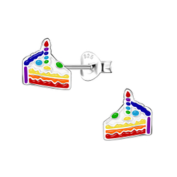 Wholesale Sterling Silver Cake Ear Studs - JD10385