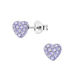 Wholesale Sterling Silver Heart Ear Studs - JD19588