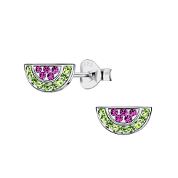 Wholesale Sterling Silver Watermelon Ear Studs - JD20317