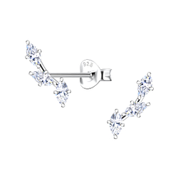 Wholesale Sterling Silver Marquise Cubic Zirconia Ear Studs - JD21922