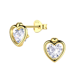 Wholesale Sterling Silver Heart Ear Studs - JD21848