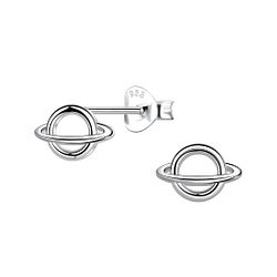 Wholesale Sterling Silver Saturn Ear Studs - JD21796