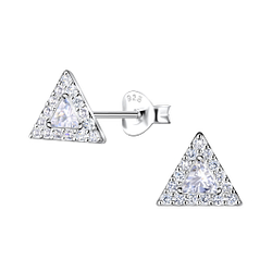 Wholesale Sterling Silver Triangle Ear Studs - JD21785