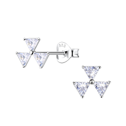 Wholesale Sterling Silver Triangle Ear Studs - JD21786