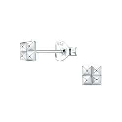 Wholesale Sterling Silver Square Ear Studs - JD21835