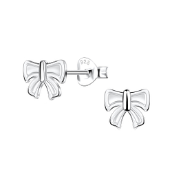 Wholesale Sterling Silver Bow Ear Studs - JD21824