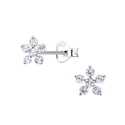 Wholesale Sterling Silver Flower Ear Studs - JD21825