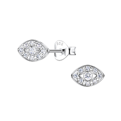 Wholesale Sterling Silver Evil Eye Ear Studs - JD21788