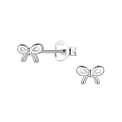 Wholesale Sterling Silver Bow Ear Studs - JD21836