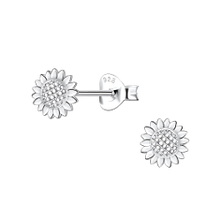 Wholesale Sterling Silver Sunflower Ear Studs - JD21801