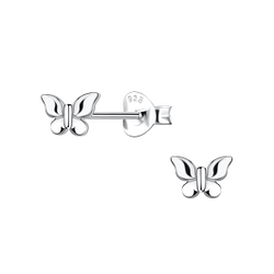 Wholesale Sterling Silver Butterfly Ear Studs - JD21804