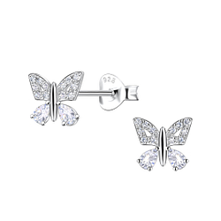 Wholesale Sterling Silver Butterfly Ear Studs - JD21858