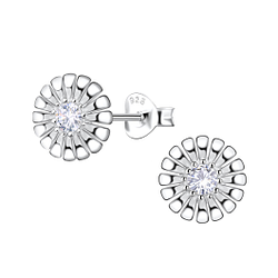 Wholesale Sterling Silver Flower Ear Studs - JD21826