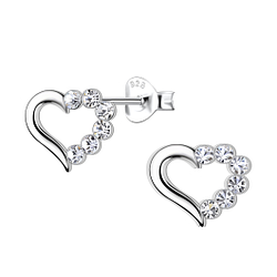 Wholesale Sterling Silver Heart Ear Studs - JD21863