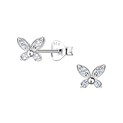 Wholesale Sterling Silver Butterfly Ear Studs - JD21830 Wholesale Sterling Silver Butterfly Ear Studs - JD21830