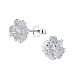 Wholesale Sterling Silver Flower Ear Studs - JD21808