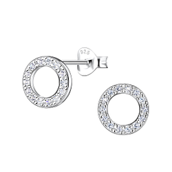 Wholesale Sterling Silver Circle Ear Studs - JD21860